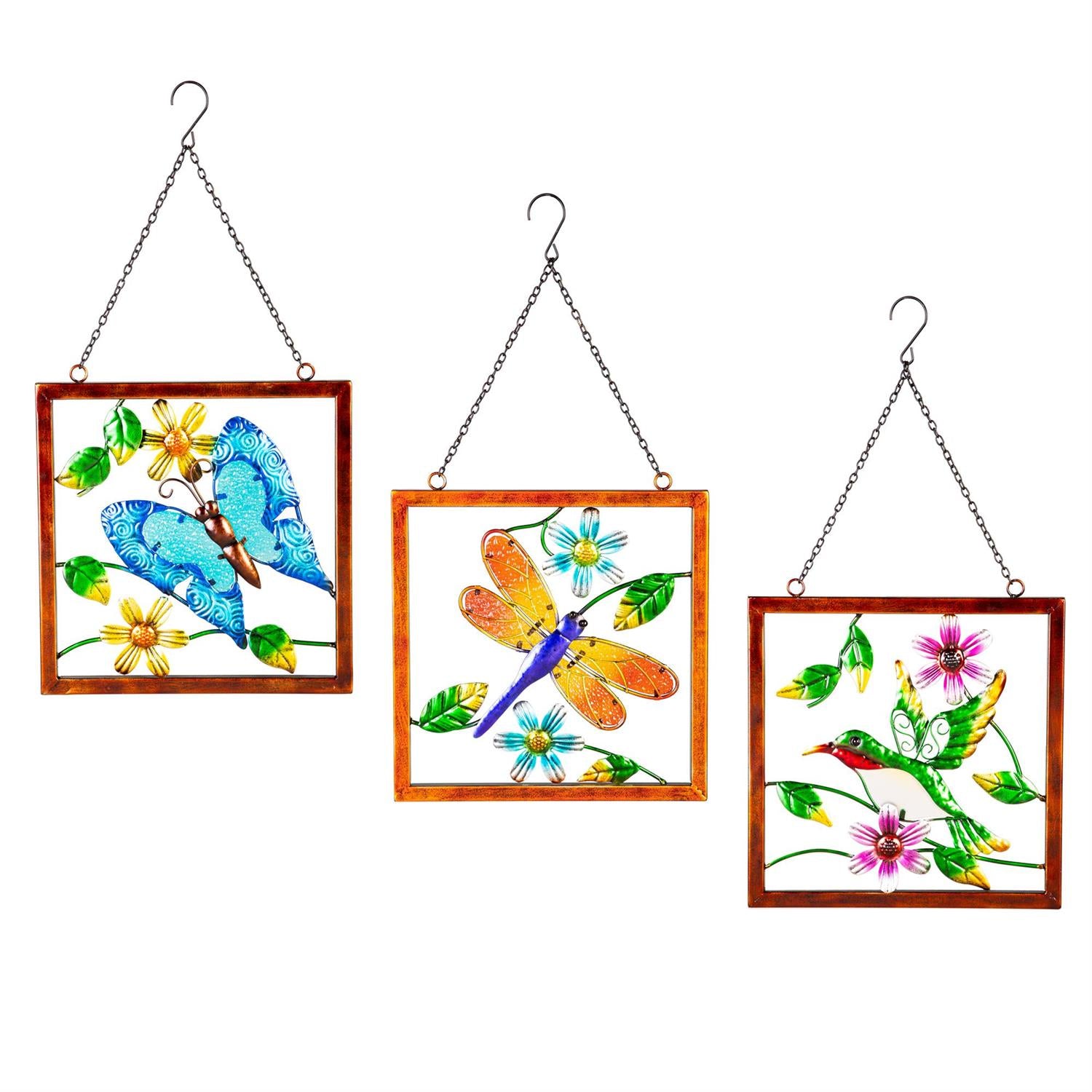 Pollinator Garden Indoor Wall Décor, Metal with Chain