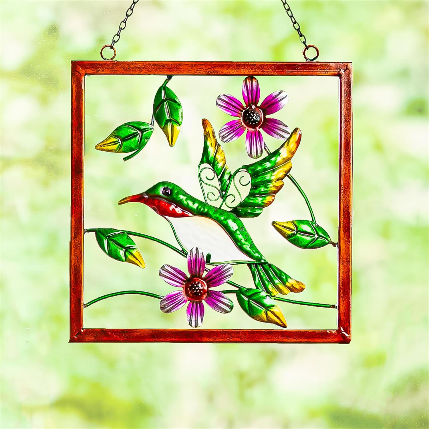 Pollinator Garden Indoor Wall Décor, Metal with Chain