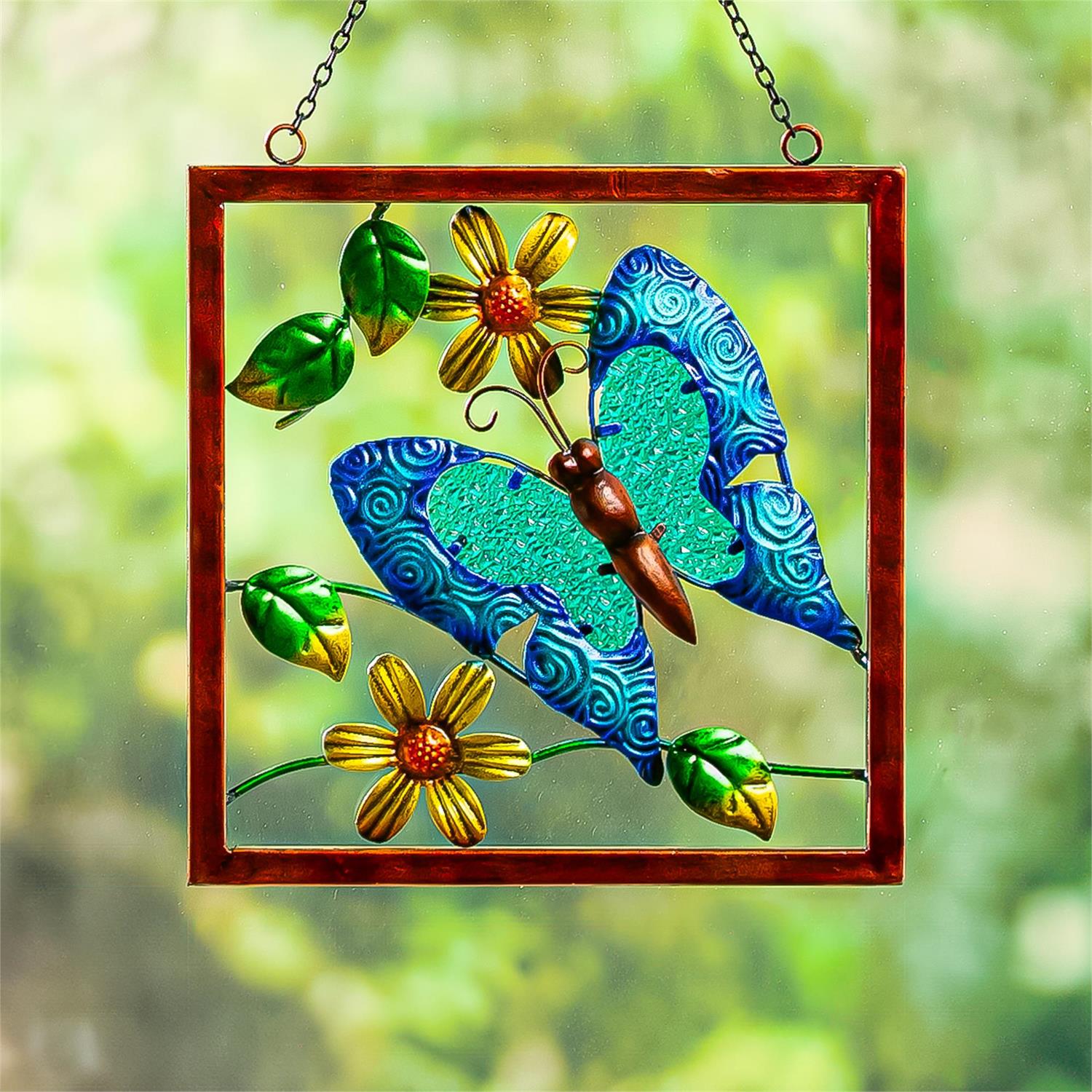 Pollinator Garden Indoor Wall Décor, Metal with Chain