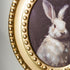 Wall Decor, Rabbit Portrait in Round Gold Decorative Frame