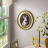 Wall Decor, Rabbit Portrait in Round Gold Decorative Frame