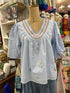 Maddie Sail Boat Puff Sleeve Emb Top by THML