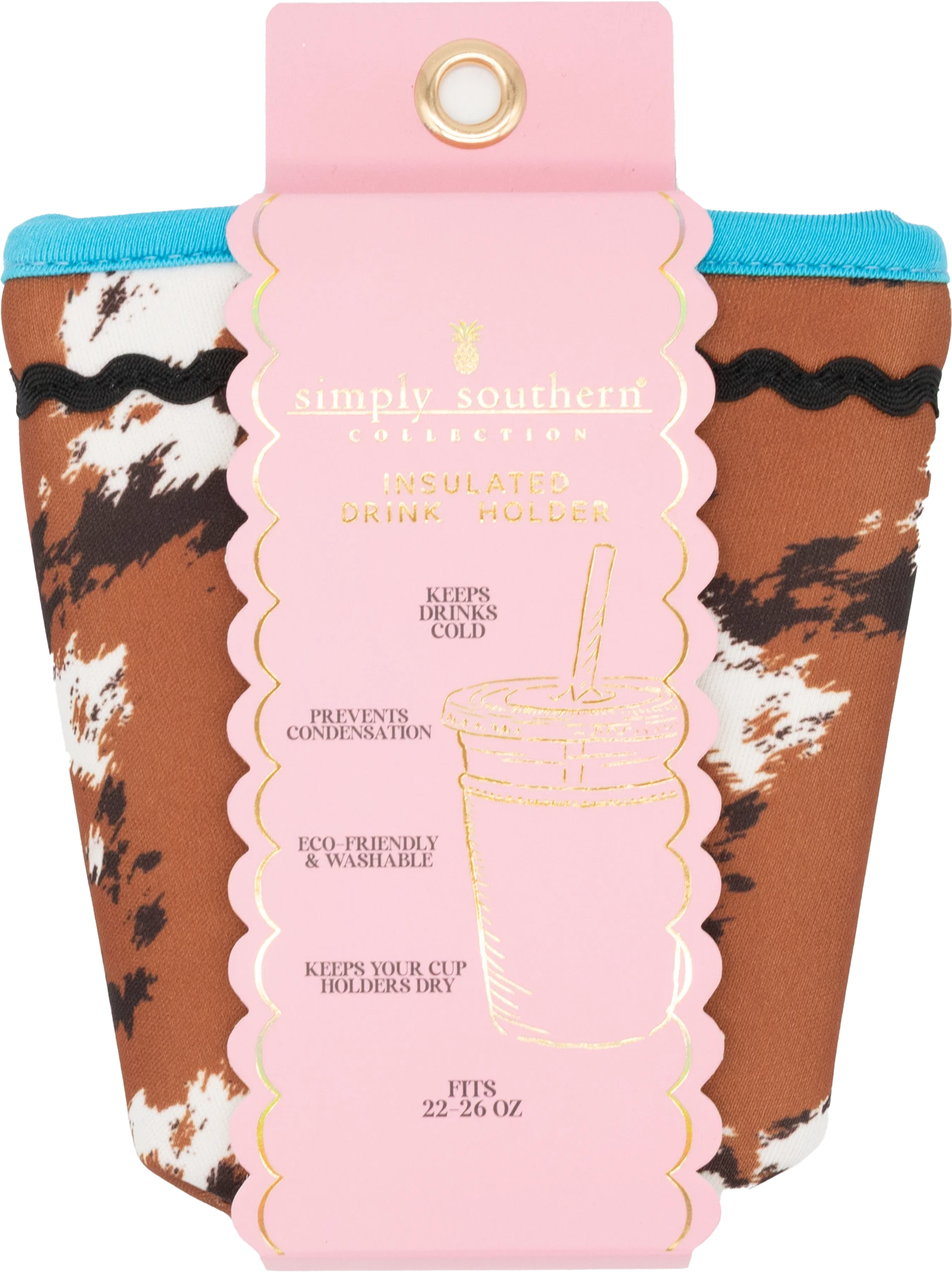 Simply Southern Insulated Drink Sleeve - Cow Print by Simply Southern