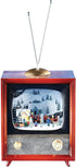 Roman Amusements lighted musical TV Christmas village with rotating train, 5.75 inches tall