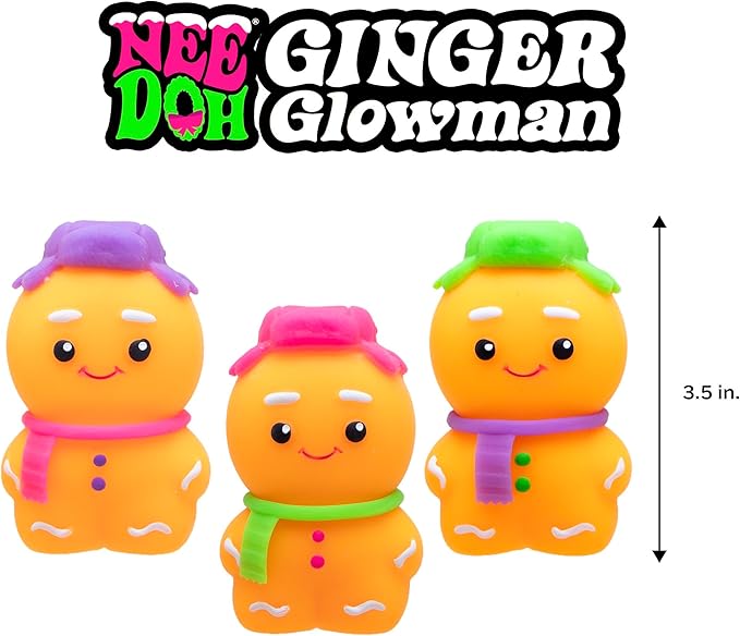 NeeDoh Squishmas Ginger Glowman - Christmas Squeeze Toy