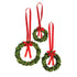 Boxwood Wreaths With Red Ribbons, Set Of 3