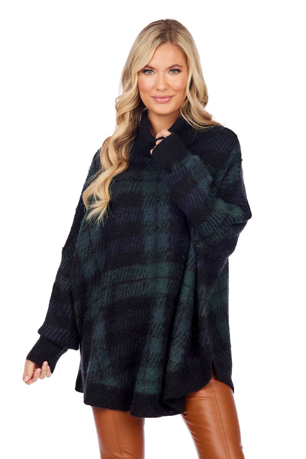 Carla Plaid Sweater Green By Mud Pie