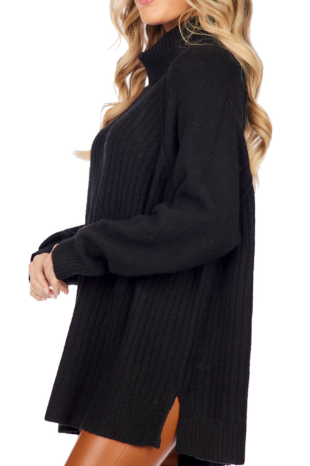 Freddie Ribbed Sweater Black By Mud Pie