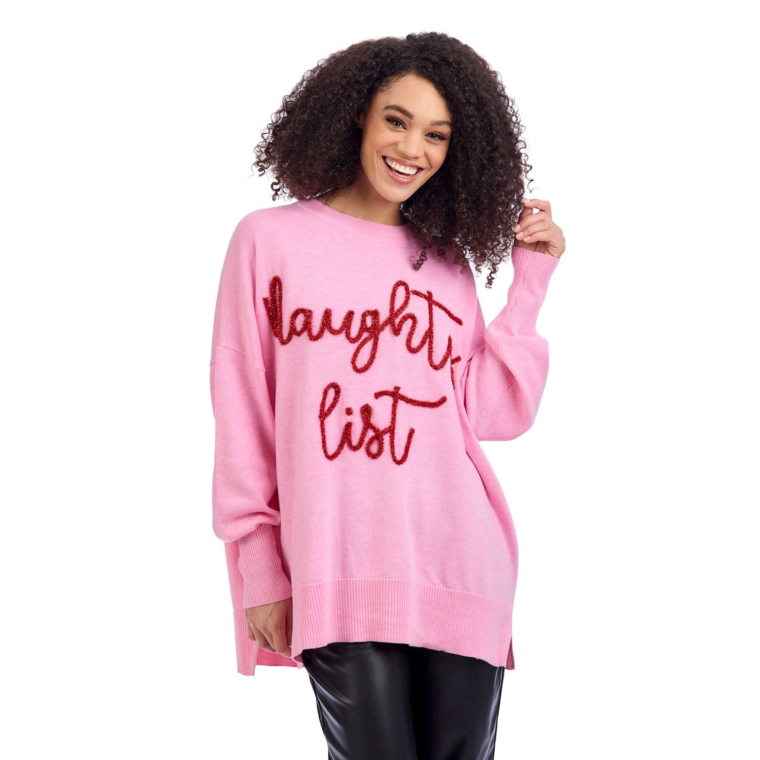 Pink Holiday Sparkle Sweater By Mud Pie