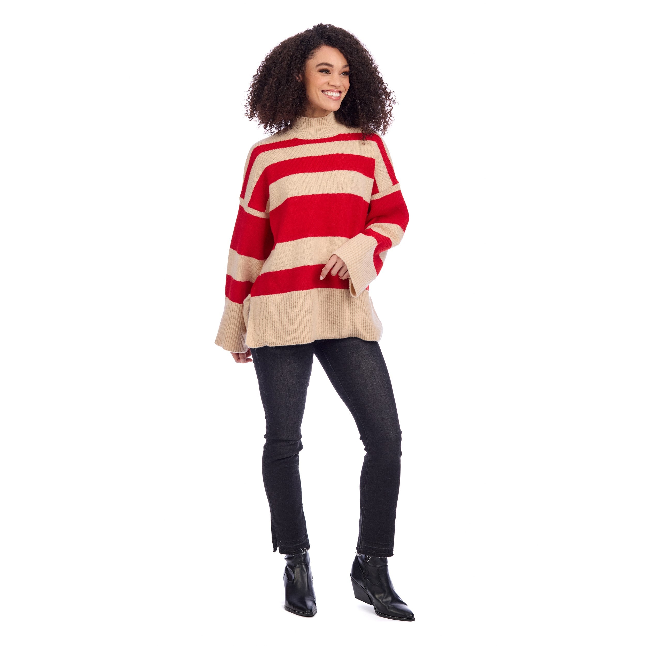 Red Costner Striped Sweater By Mud Pie