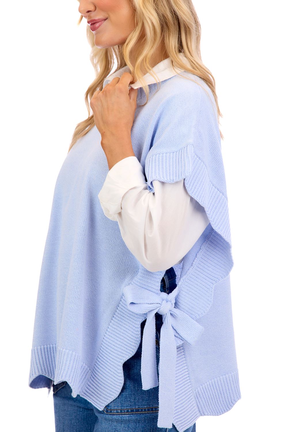 Blue Rigsby Scallop Sweater