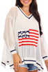 White Americana Sweater