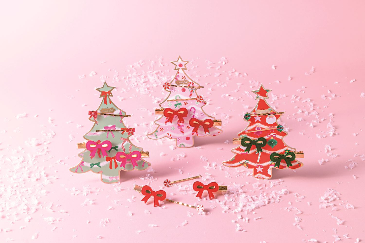 Holiday Bow Hair Clip Sets By Mud Pie