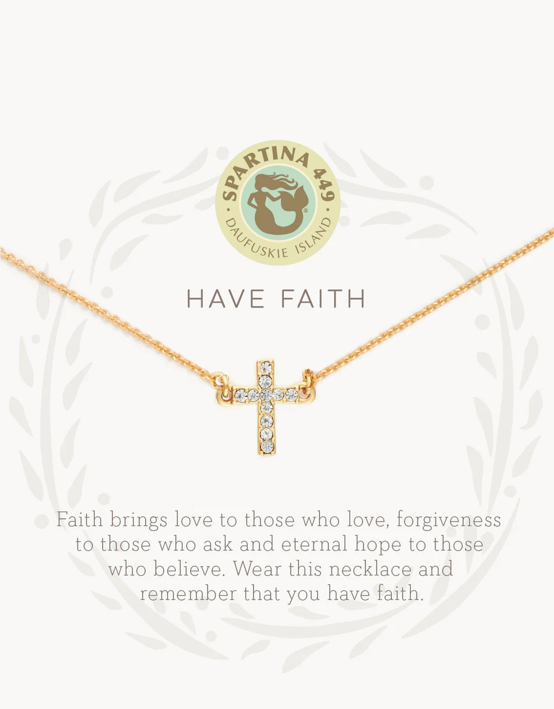 Spartina Sea La Vie Necklace 18" Have Faith/Cross Gold