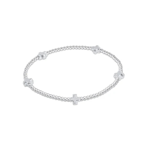Signature Cross Small 2mm Sterling Bracelet - Sterling by enewton