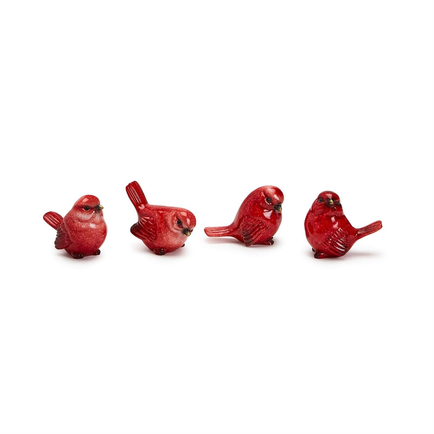 Red Cardinal Hand-Painted Birds Resin
