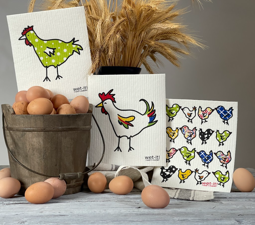 Spotted Green Chicken Swedish Cloth