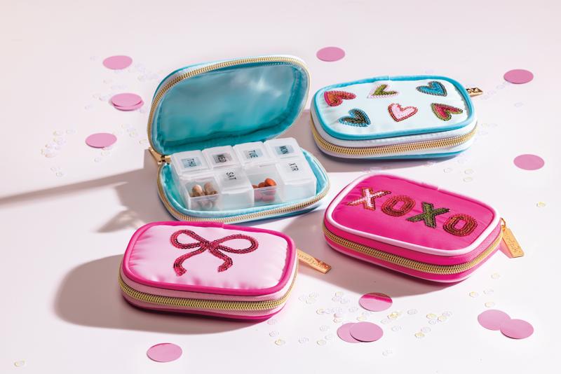 Hot Pink Xoxo Pill Case  By Mud Pie