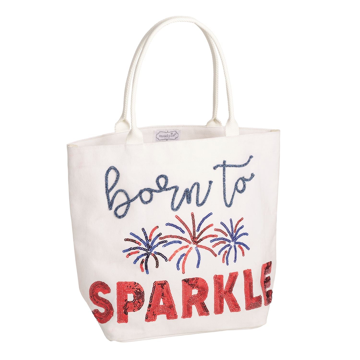 White Americana Sparkle Tote