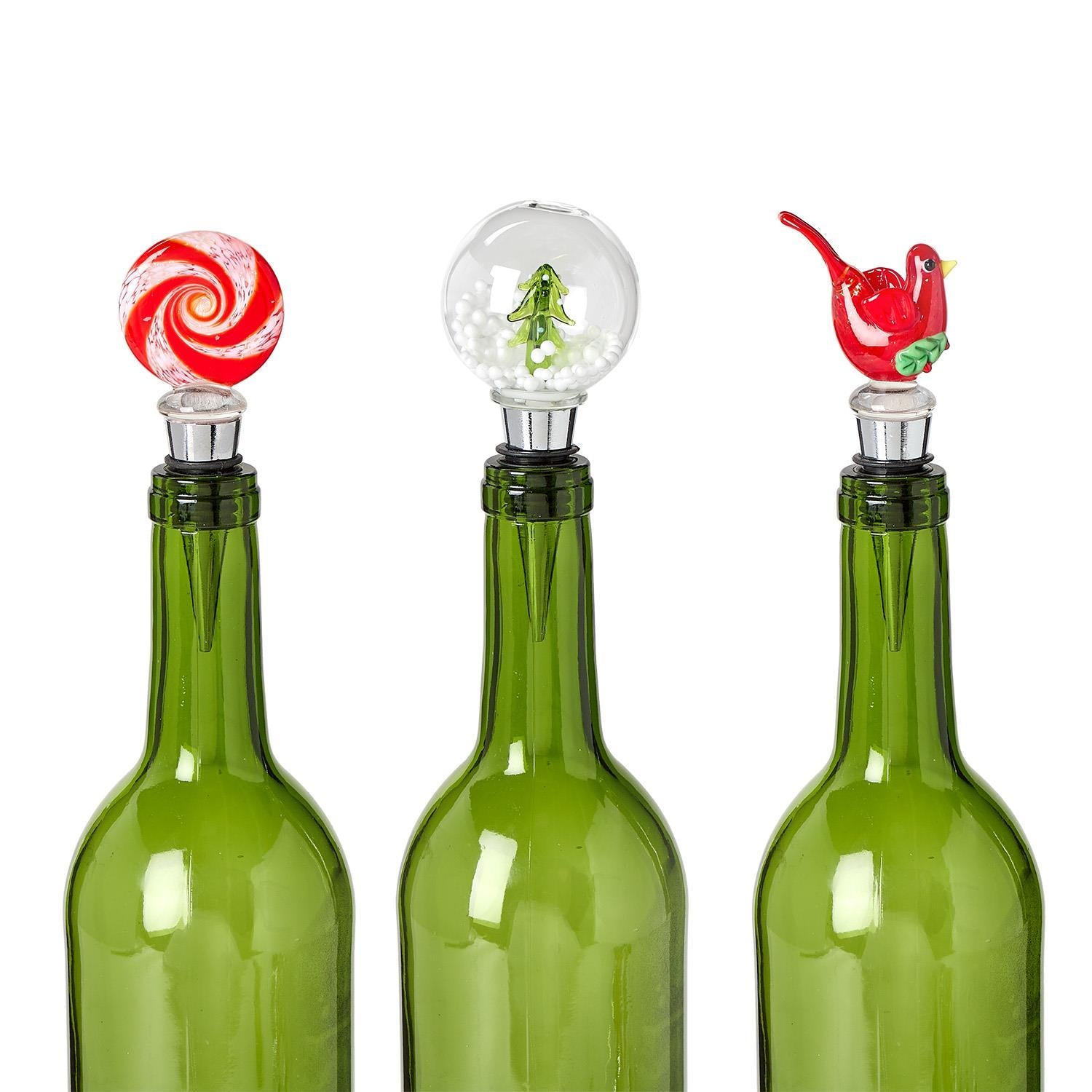 Christmas Spirits Wine Bottle Stoppers in Gift Box