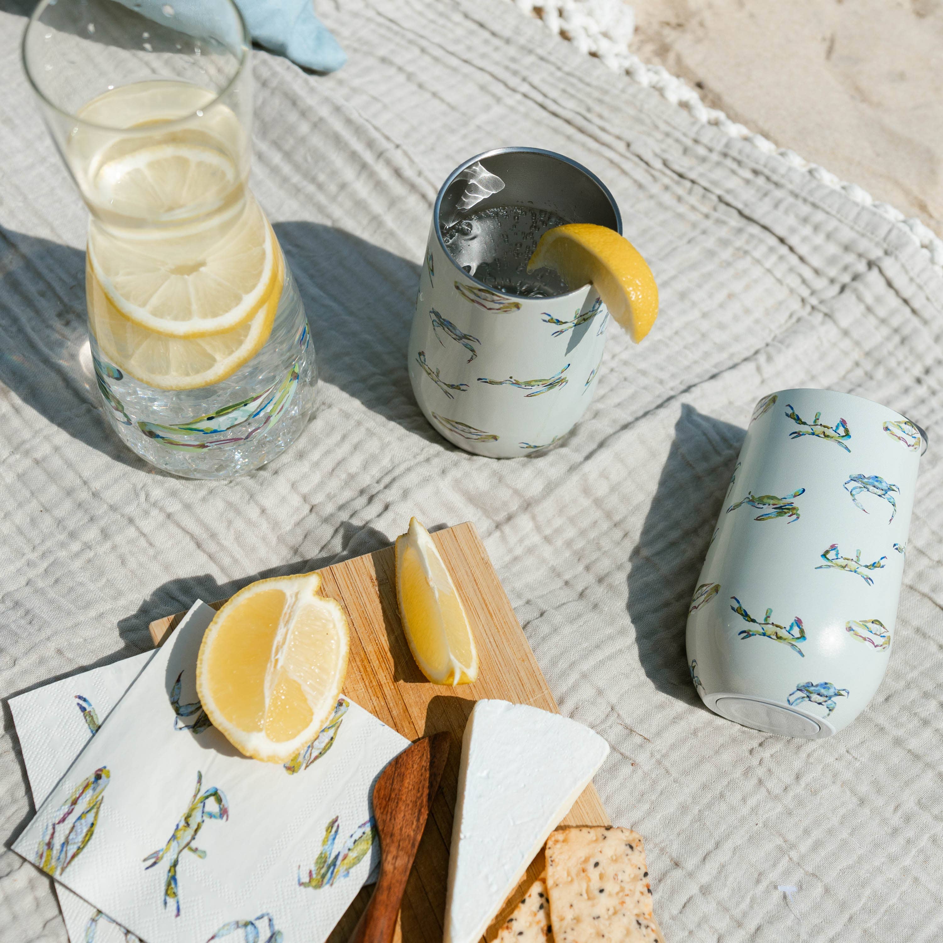 16oz Wine Tumbler - Bay Blues