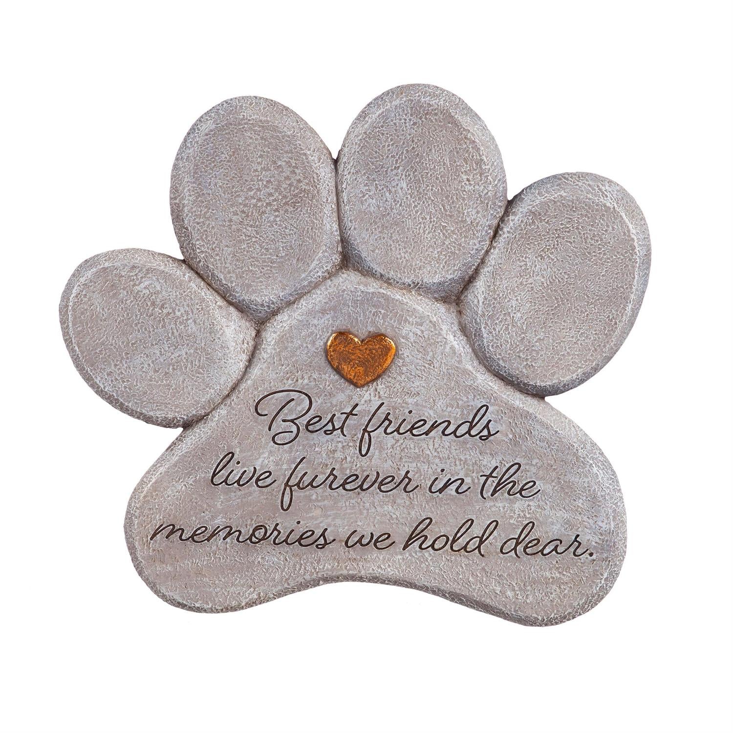 Pet Memorial Garden Stone, Best Friends Live Forever, 11"