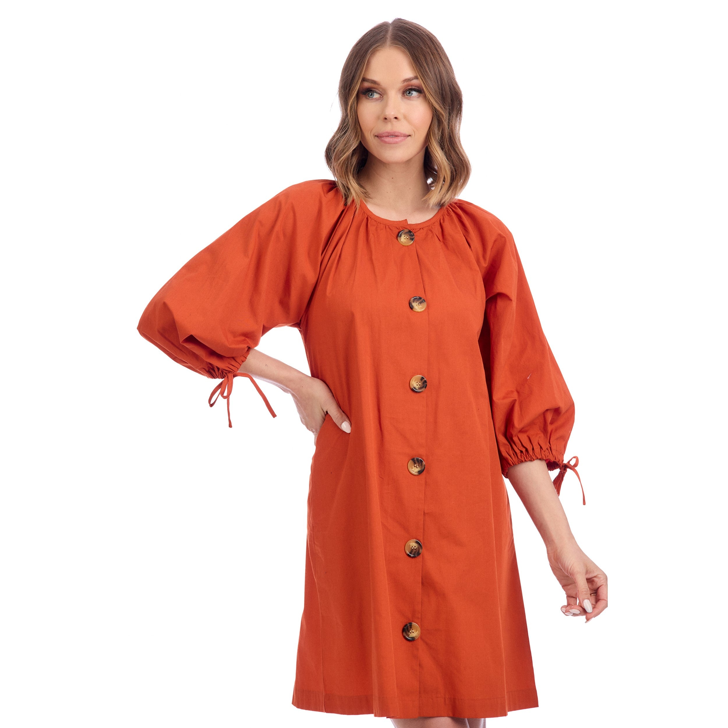 Pheebes Button Down Dress Rust By Mud Pie