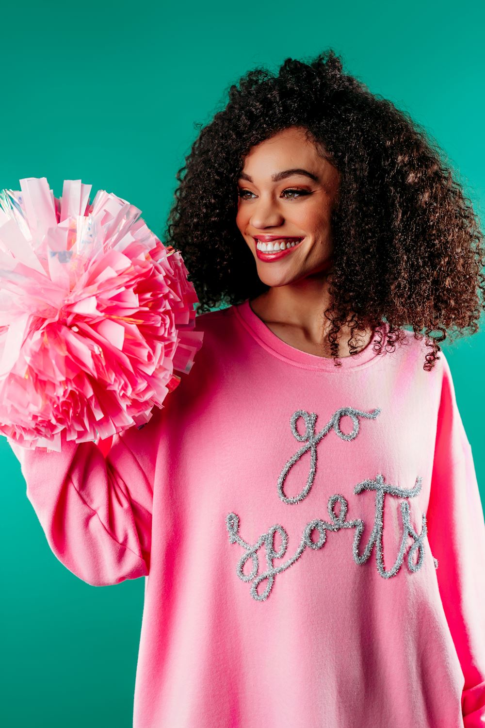 Pink Game Day Sparkle Sweatshirt By Mud Pie