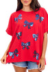 Red Americana Sparkle Top