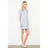 Bee Short Sleeve Split Striped V-Neck Dress