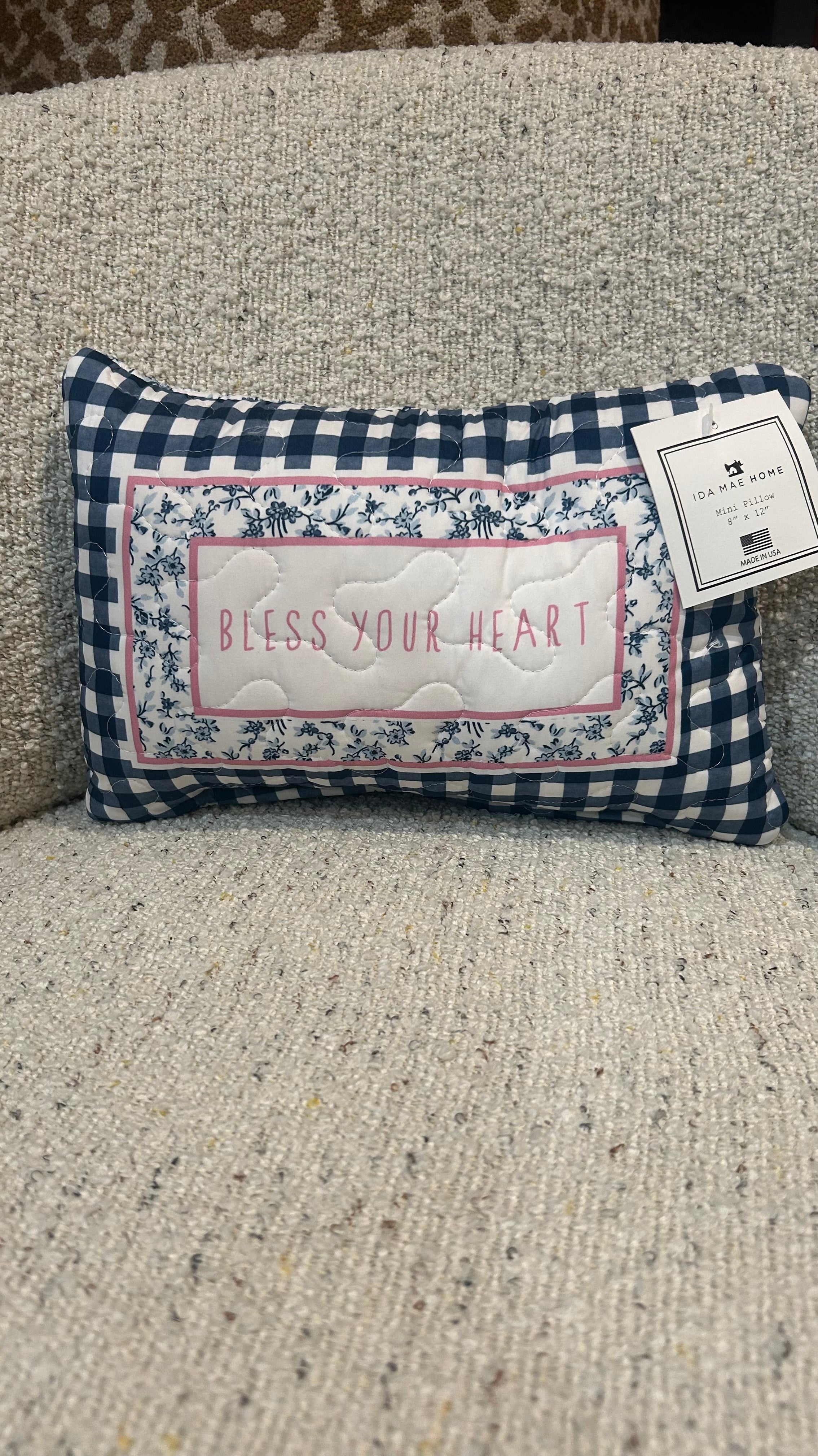 Ida Mae 8x12 and 8x8 Quilted Pillow