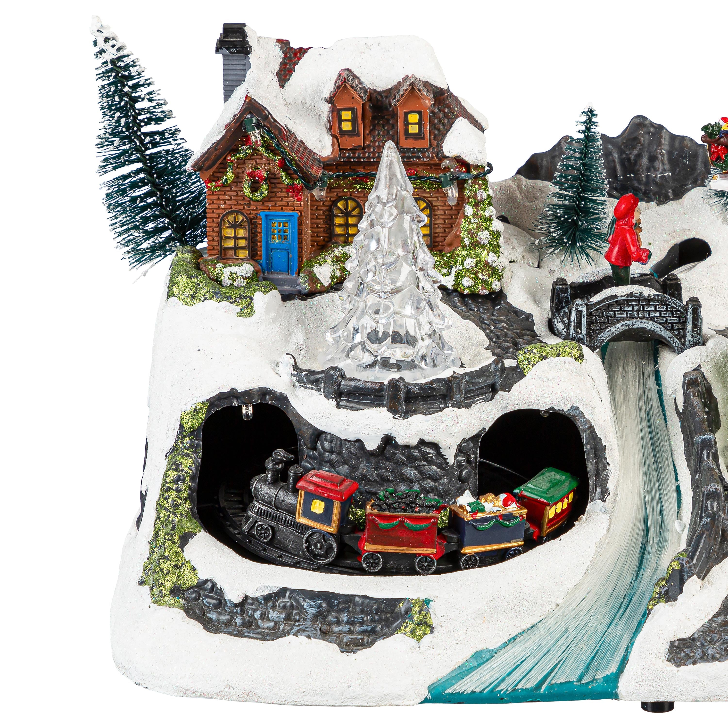 Santa LED Christmas Winter Scene, Motion, and Music, 13.5"L