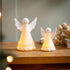 VivaStyle Playful Poinsettia LED Ceramic Angel Set