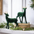 Shades of Emerald Flocked Resin Deer