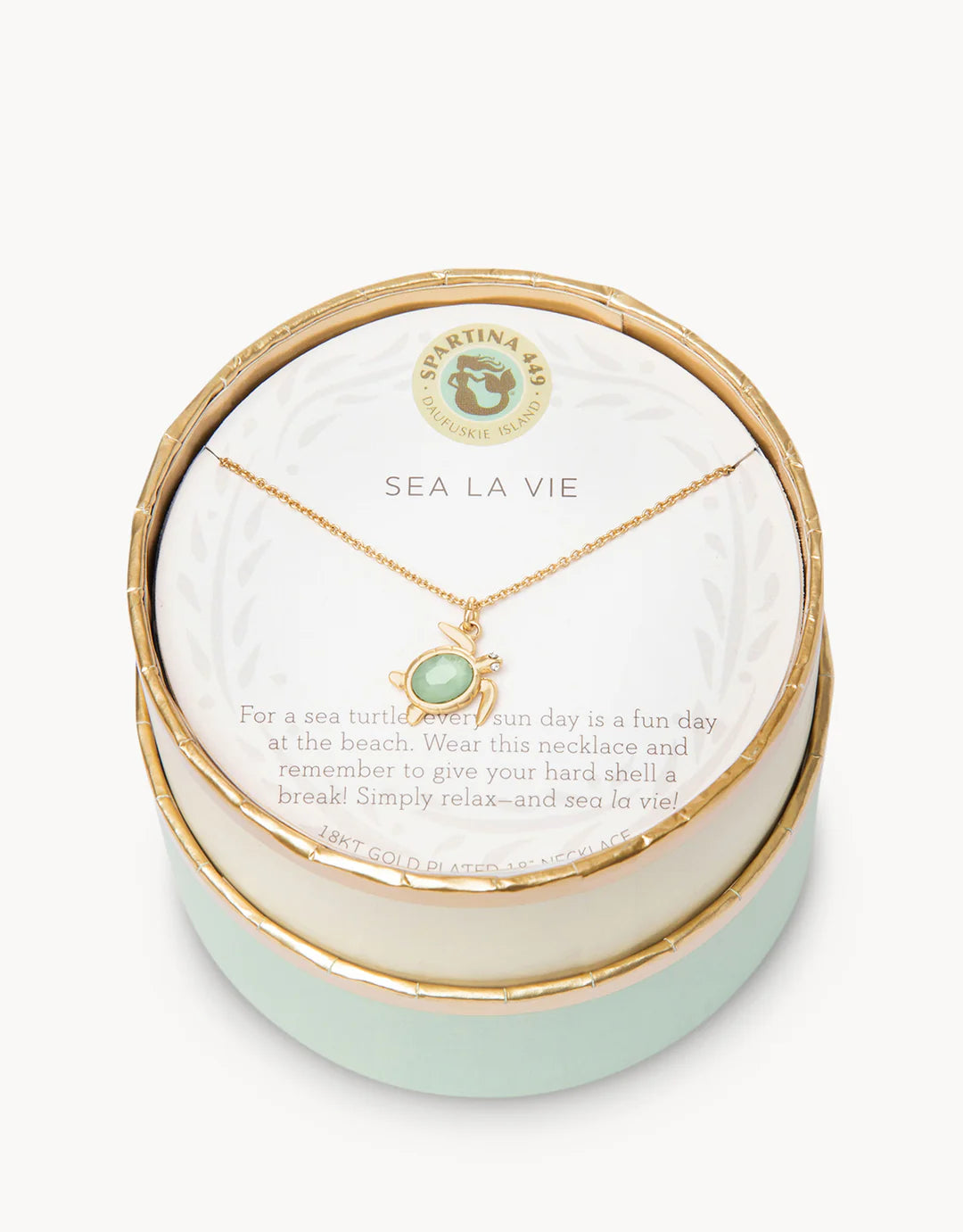 Spartina Sea La Vie Necklace 18" Sea La Vie/Sea Turtle Gold