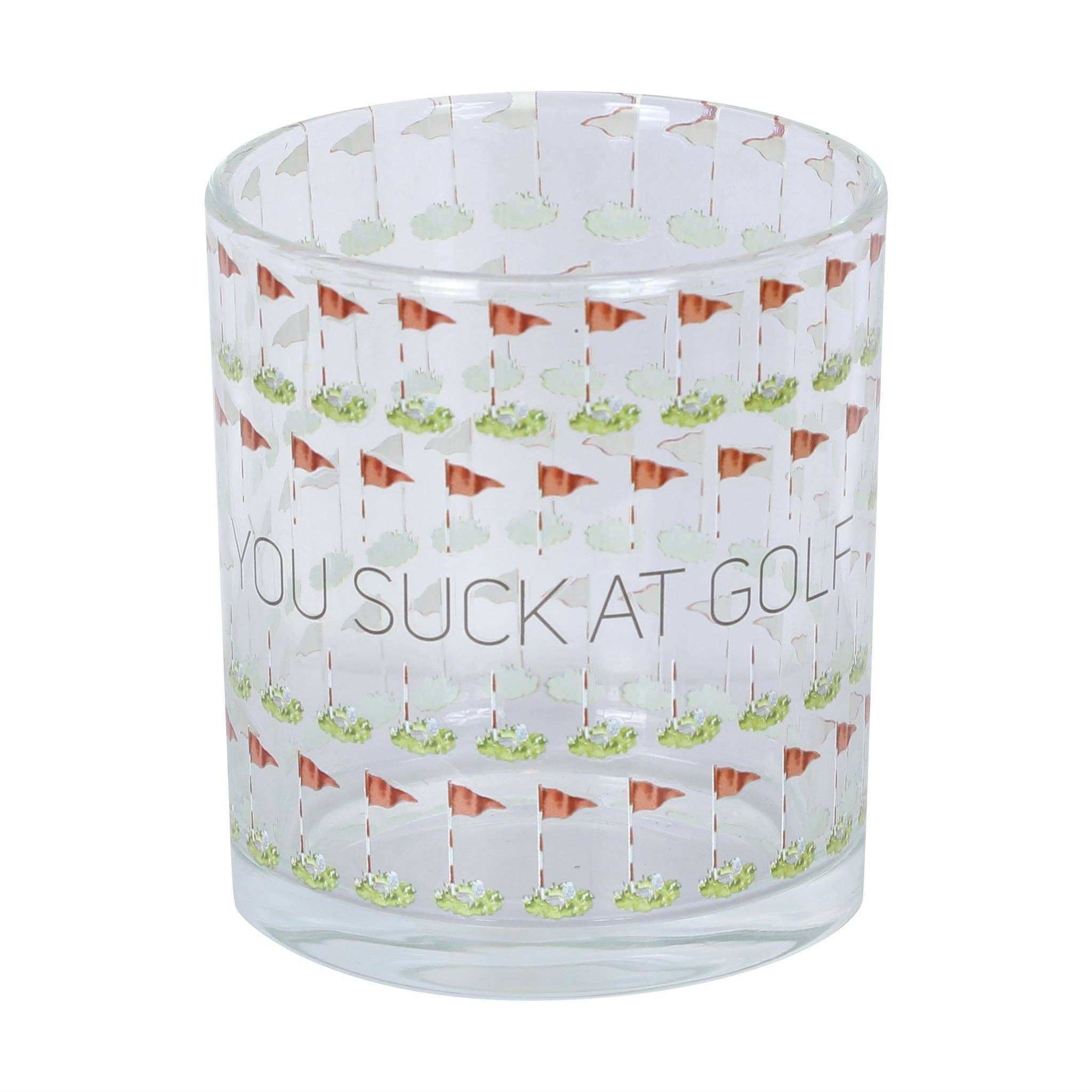 You Suck At Golf Rocks Glass