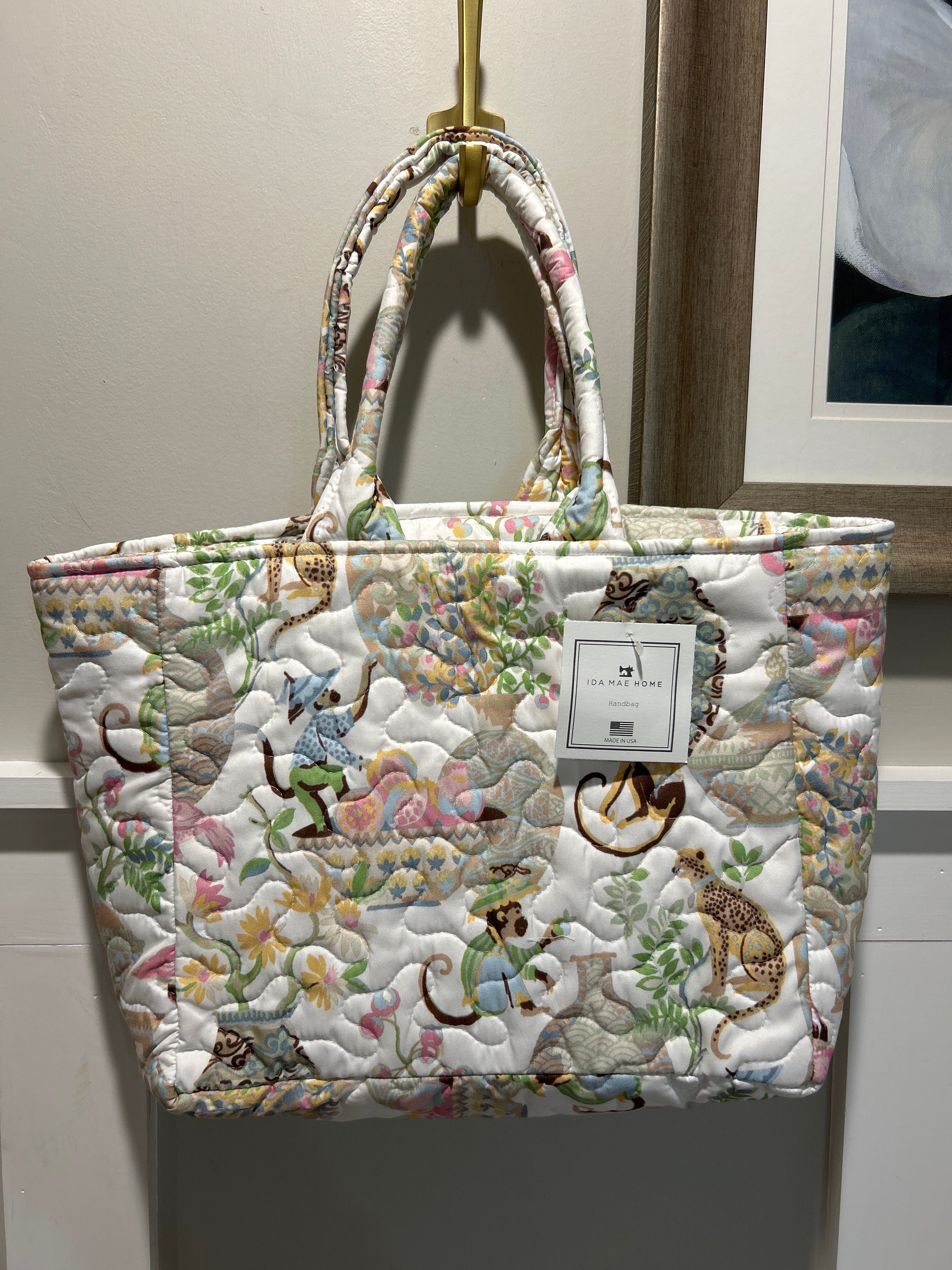Ida Mae Jungle Canopy Pastel Quilted Handbag