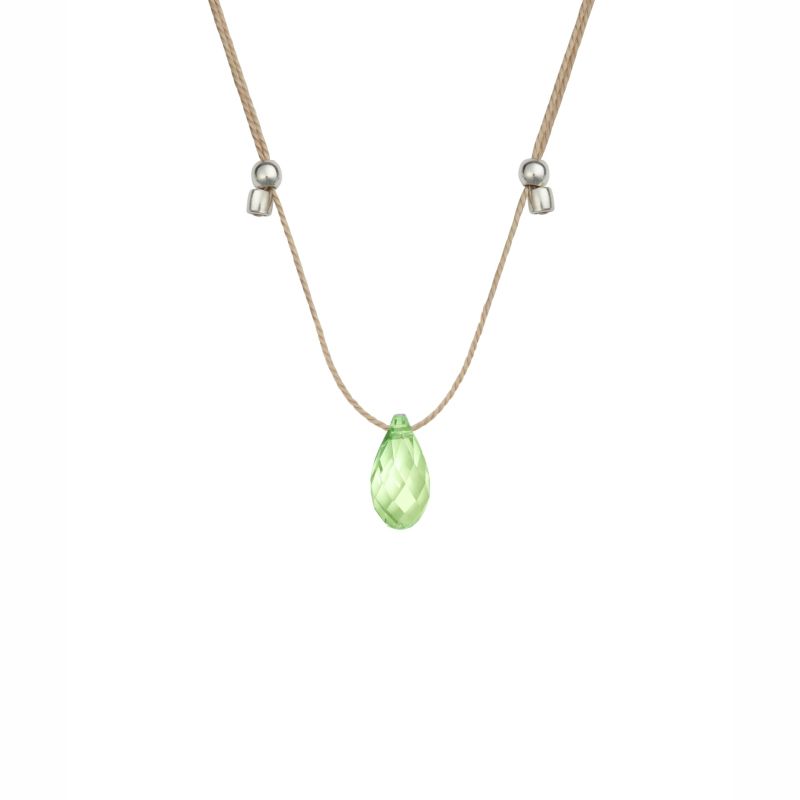 HyeVibe Crystal Necklace - Green Opal on Silver by &Livy - A. Dodson's