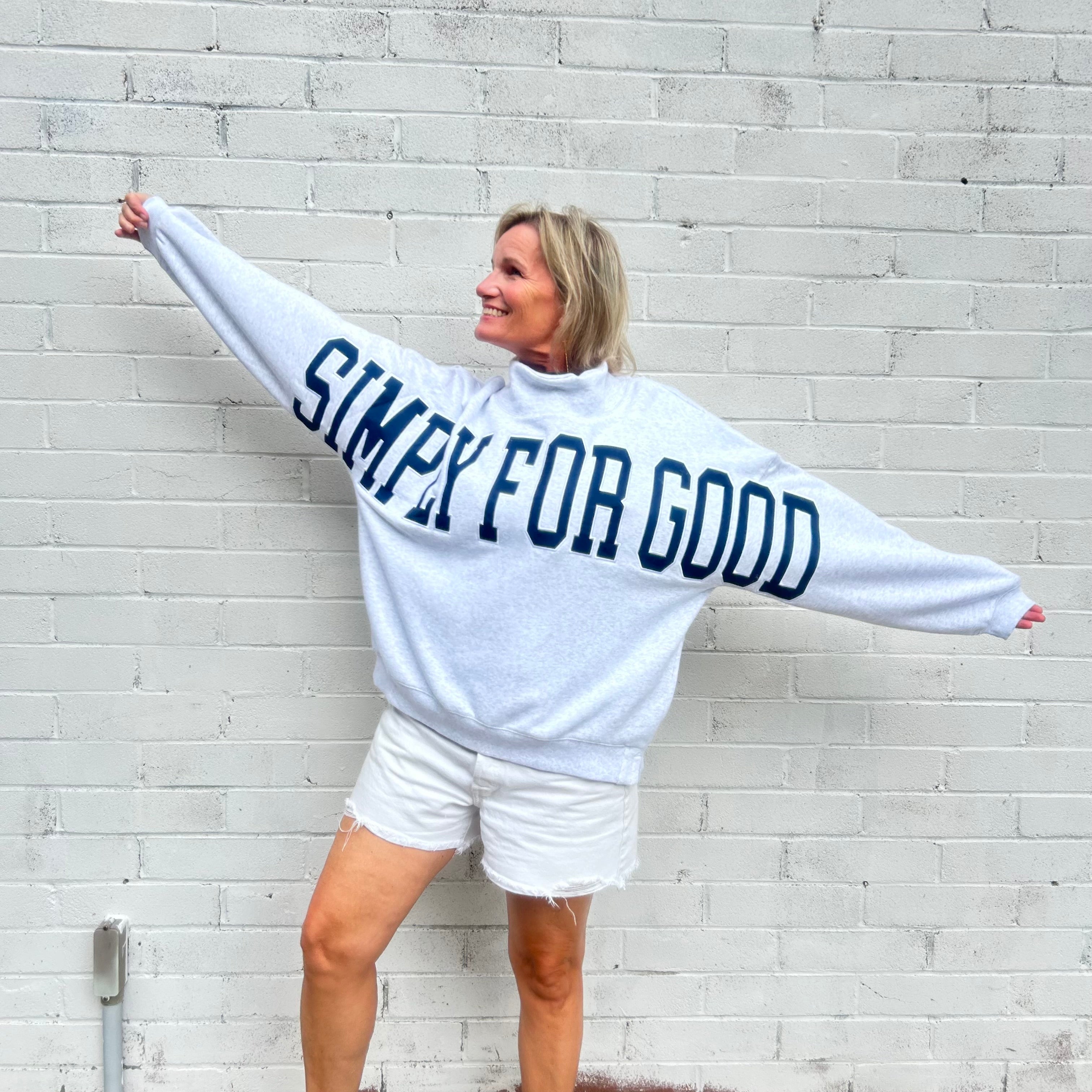 Simply Southern Mock Neck Sweatshirt - Ash