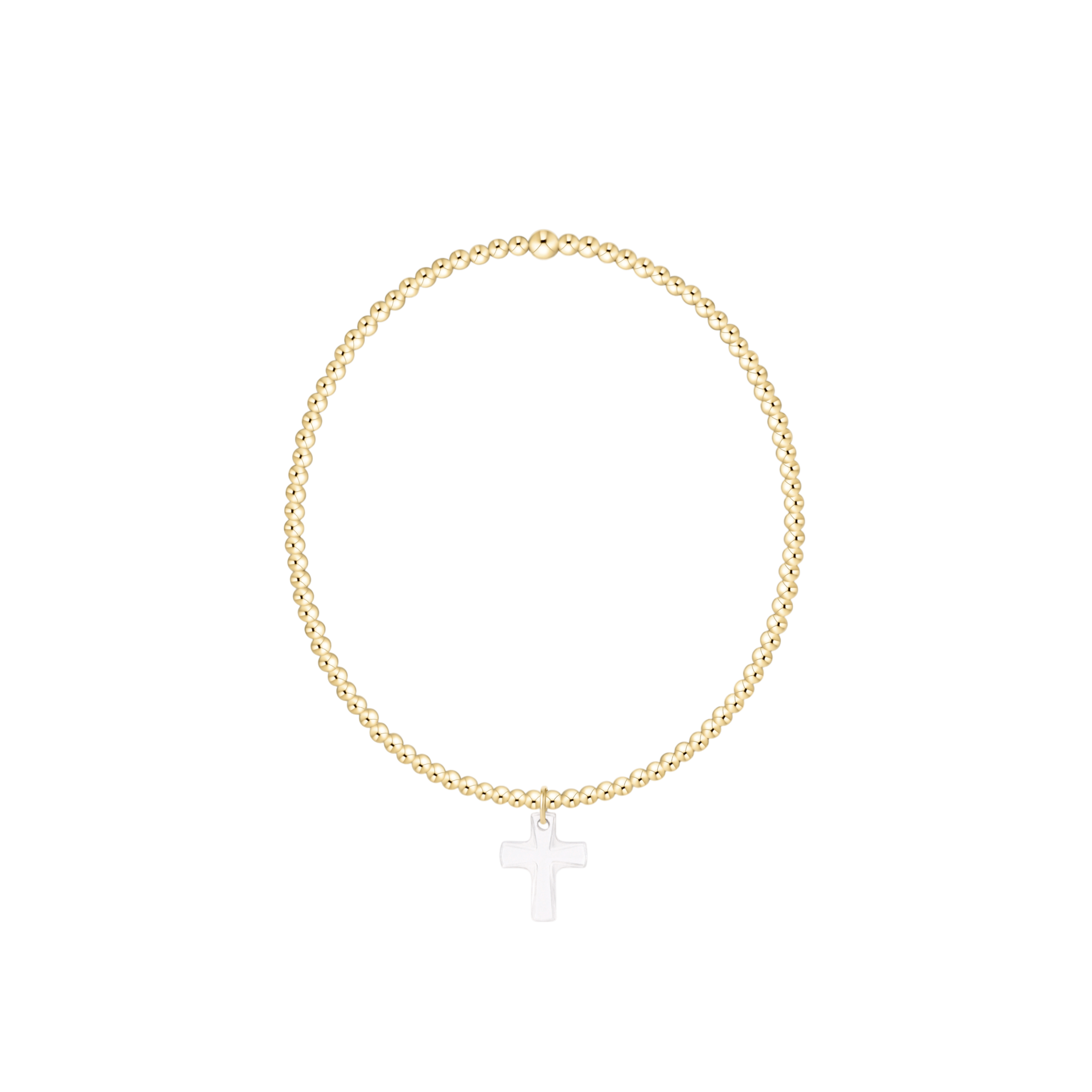 Classic Gold 2mm Bracelet - Blessed Crystal Charm