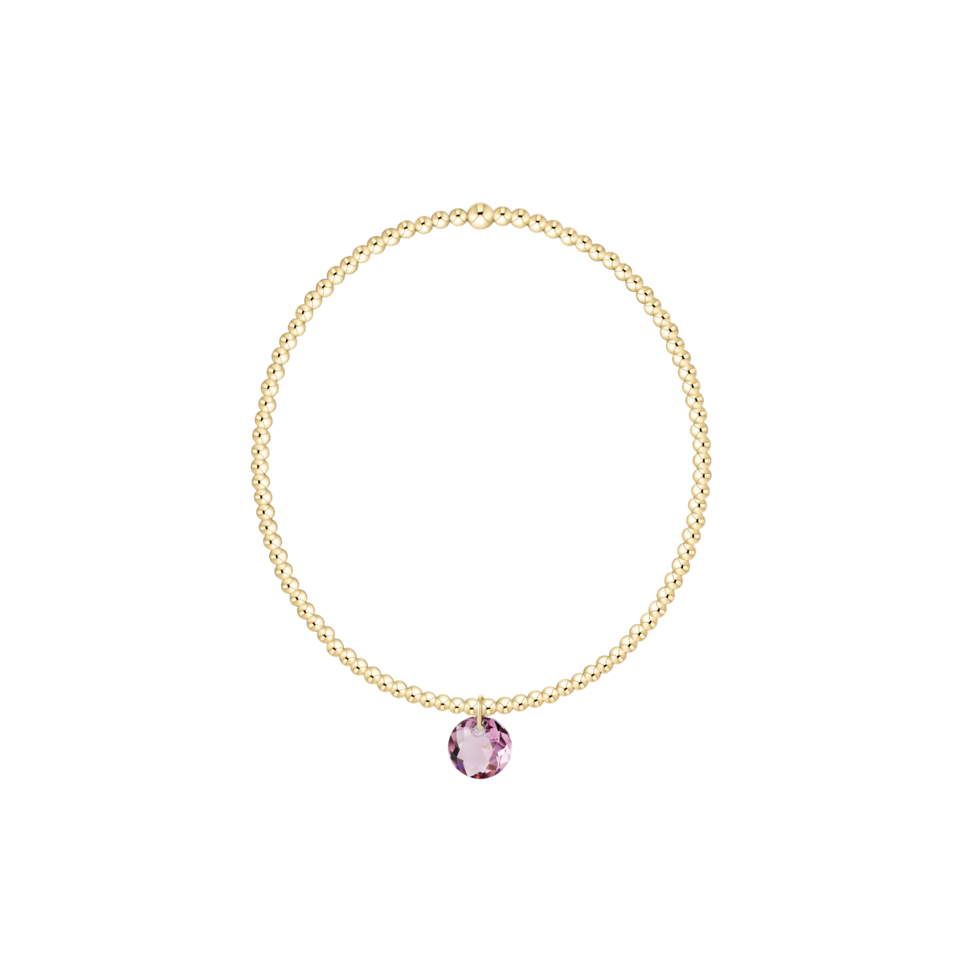 Classic Gold 2mm Bracelet - Reflection Small Charm - 02
