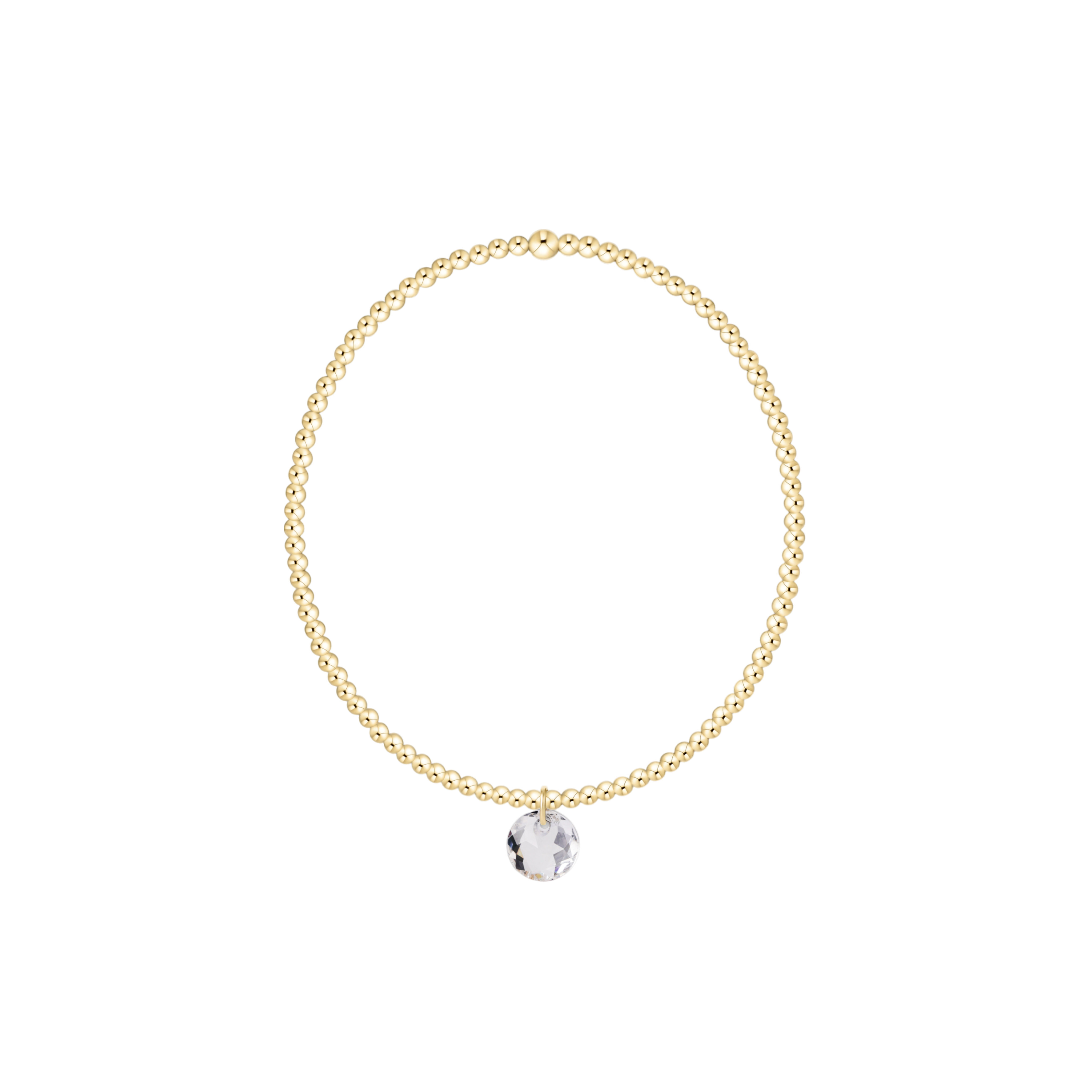 Classic Gold 2mm Bracelet - Reflection Small Charm - 04