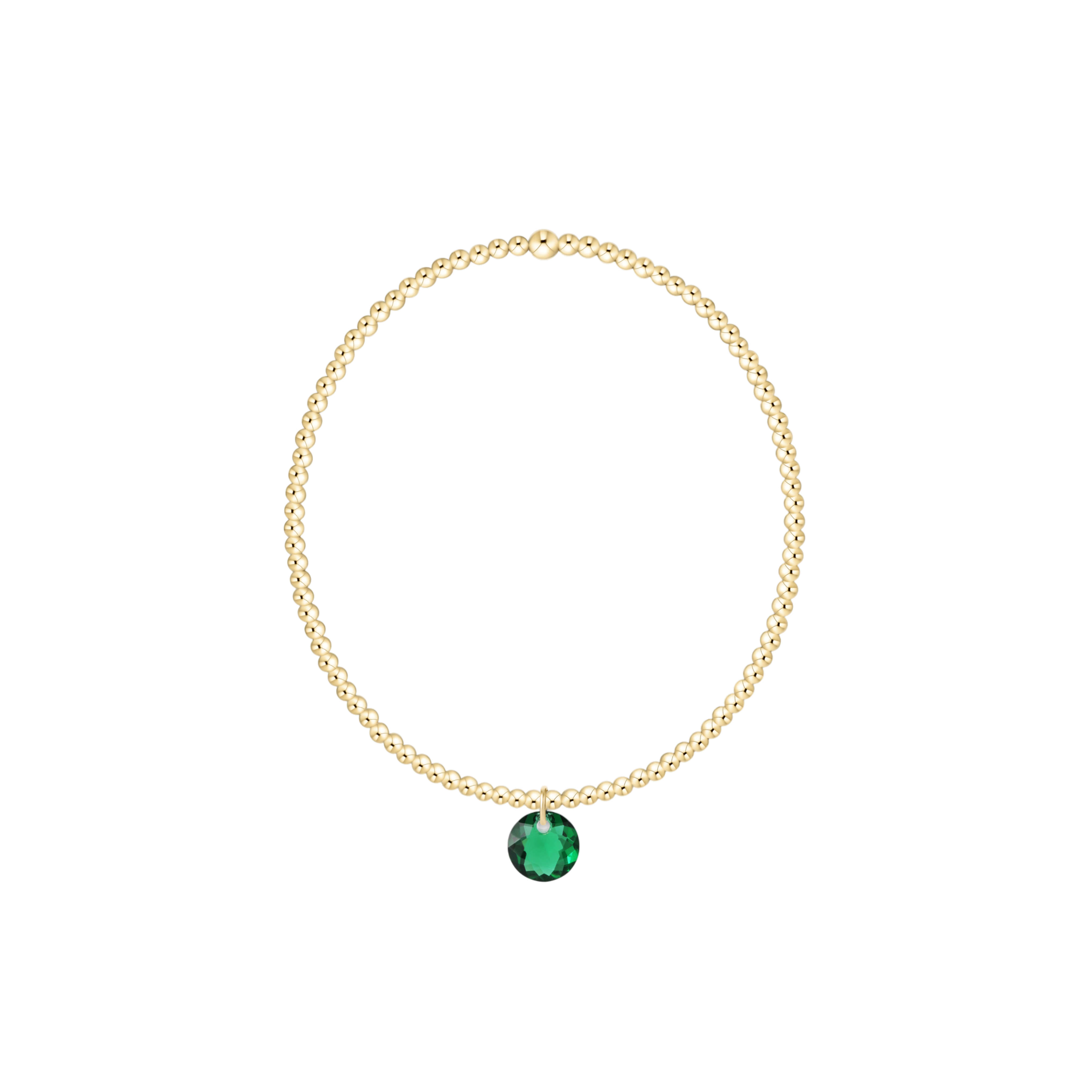Classic Gold 2mm Bracelet - Reflection Small Charm - 05
