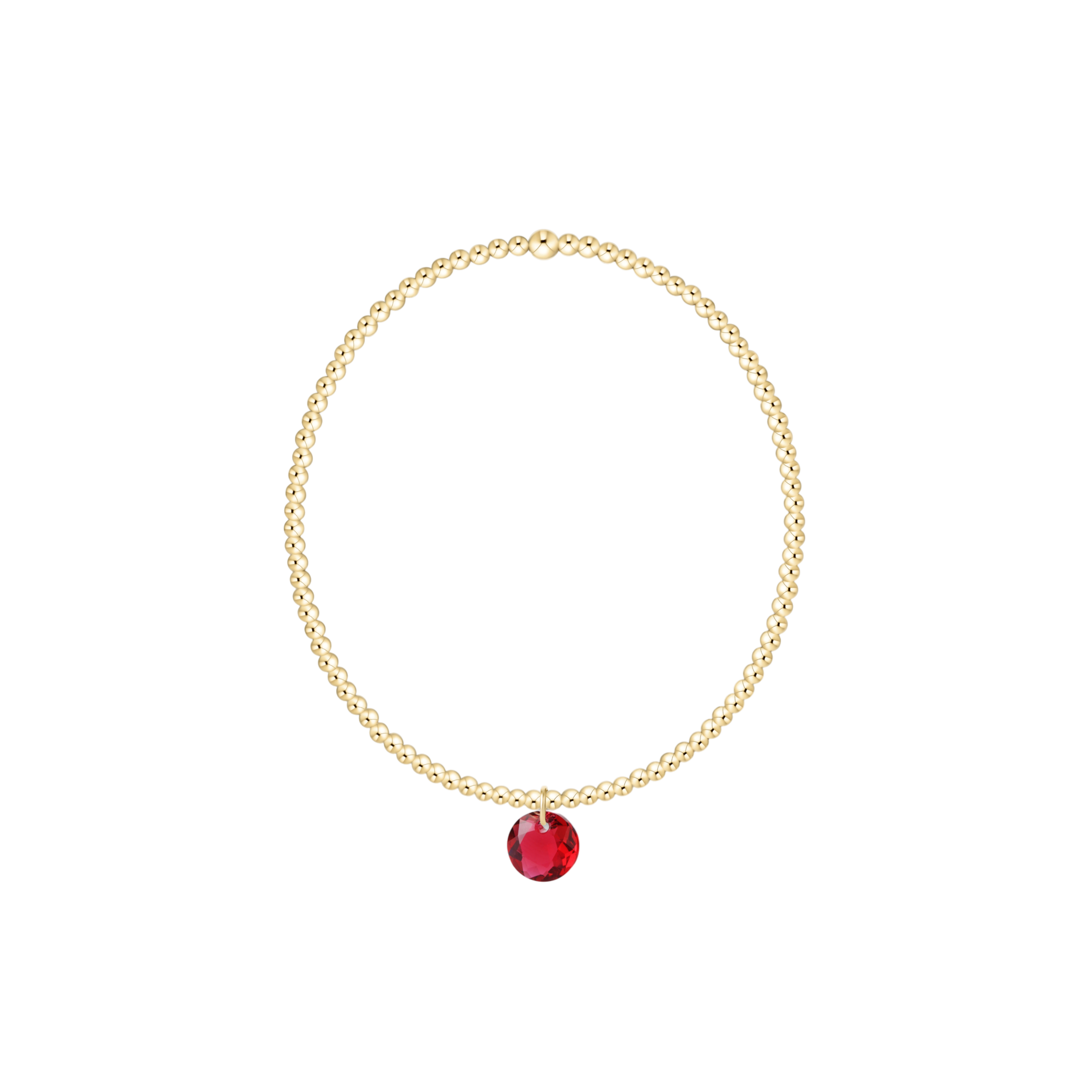 Classic Gold 2mm Bracelet - Reflection Small Charm - 07