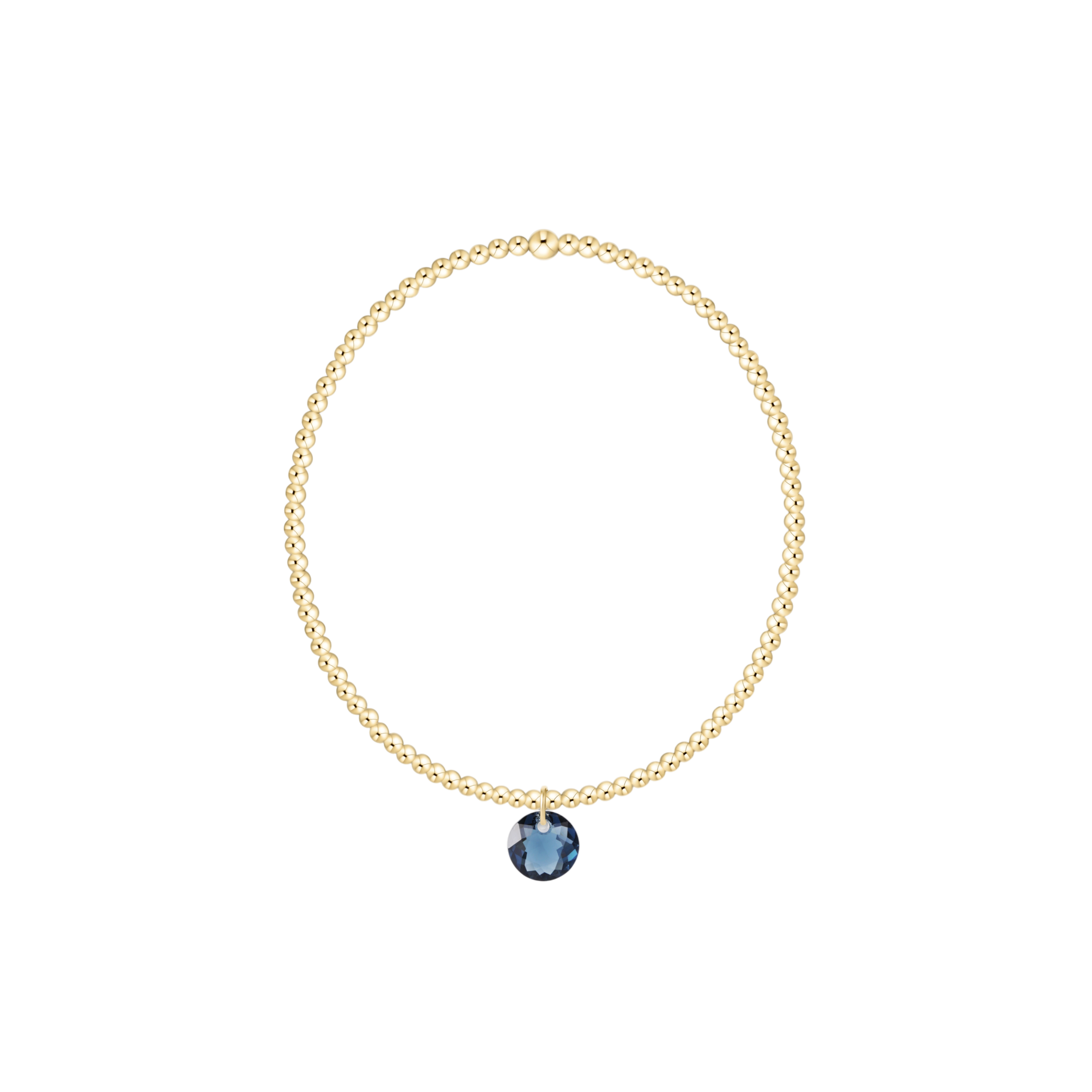 Classic Gold 2mm Bracelet - Reflection Small Charm - 09
