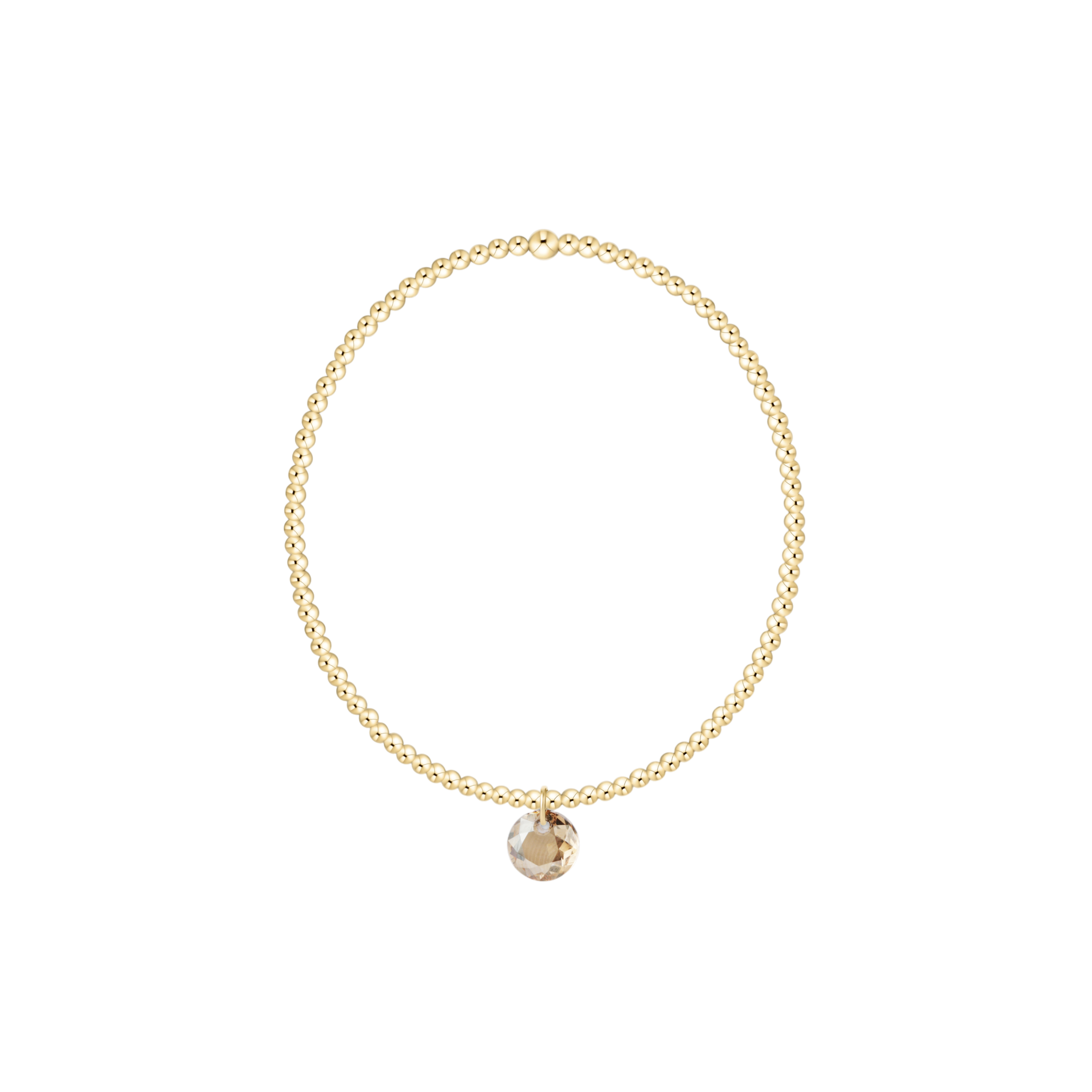 Classic Gold 2mm Bracelet - Reflection Small Charm - 11