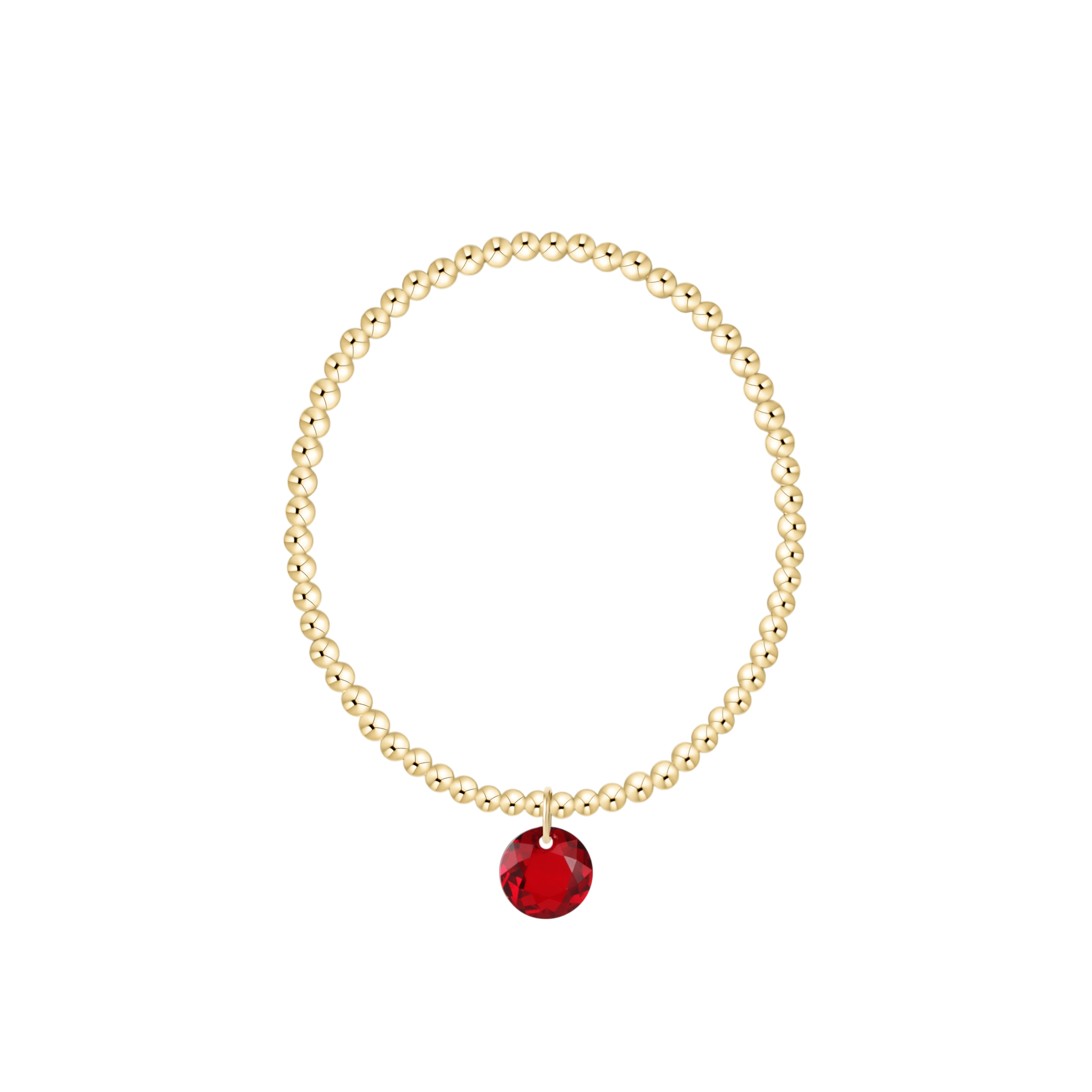 Classic Gold 3mm Bracelet - Reflection Charm - 01