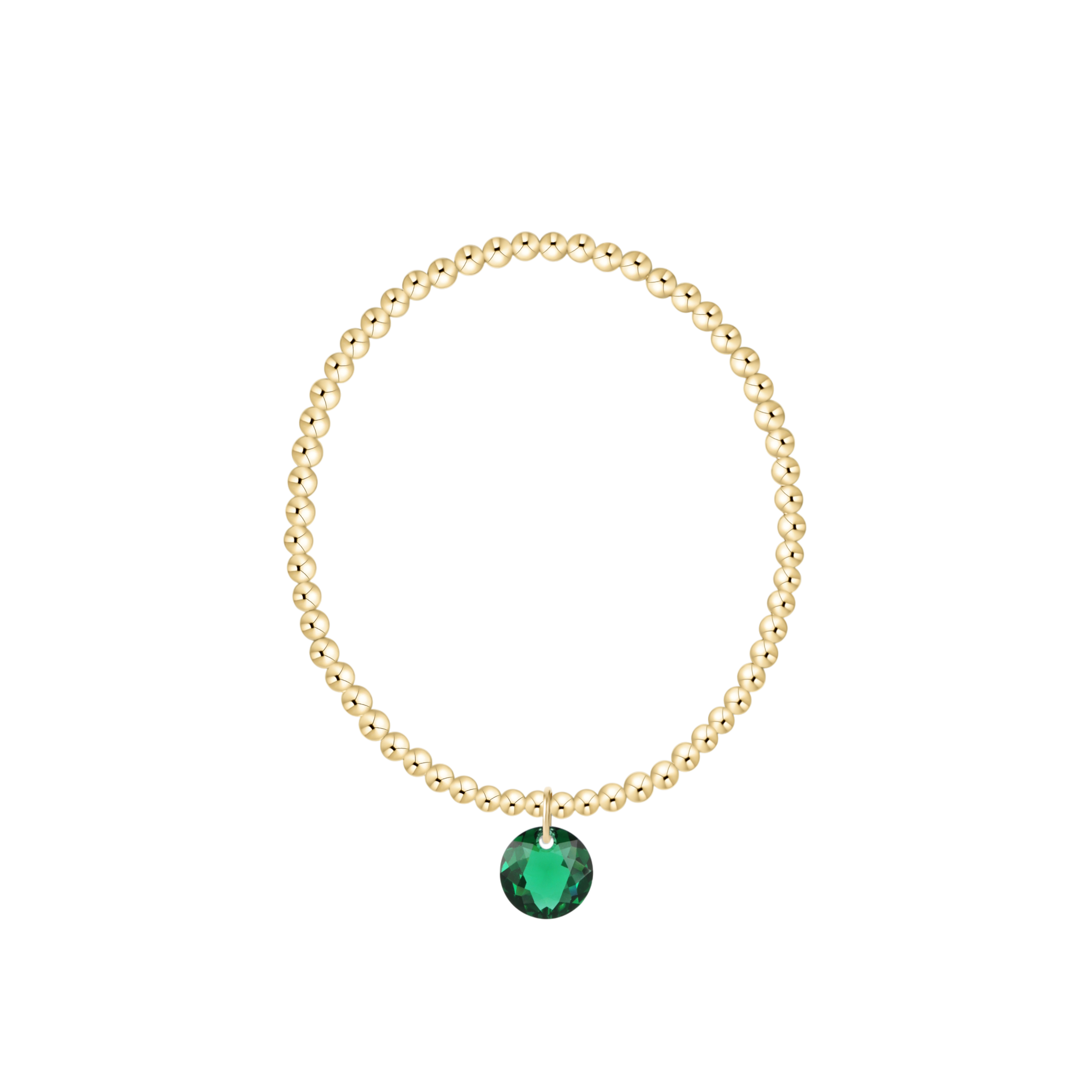 Classic Gold 3mm Bracelet - Reflection Charm - 05