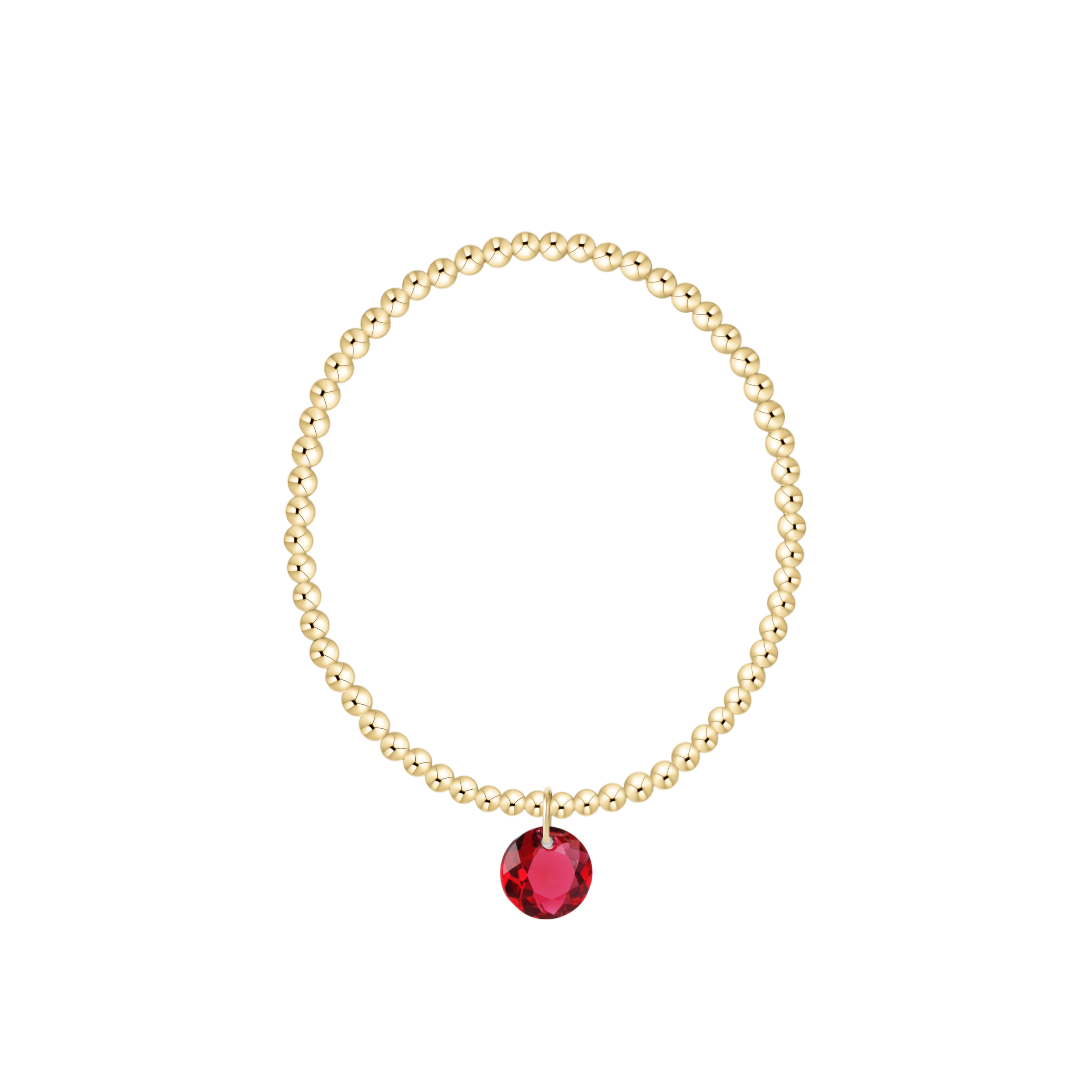 Classic Gold 3mm Bracelet - Reflection Charm - 07