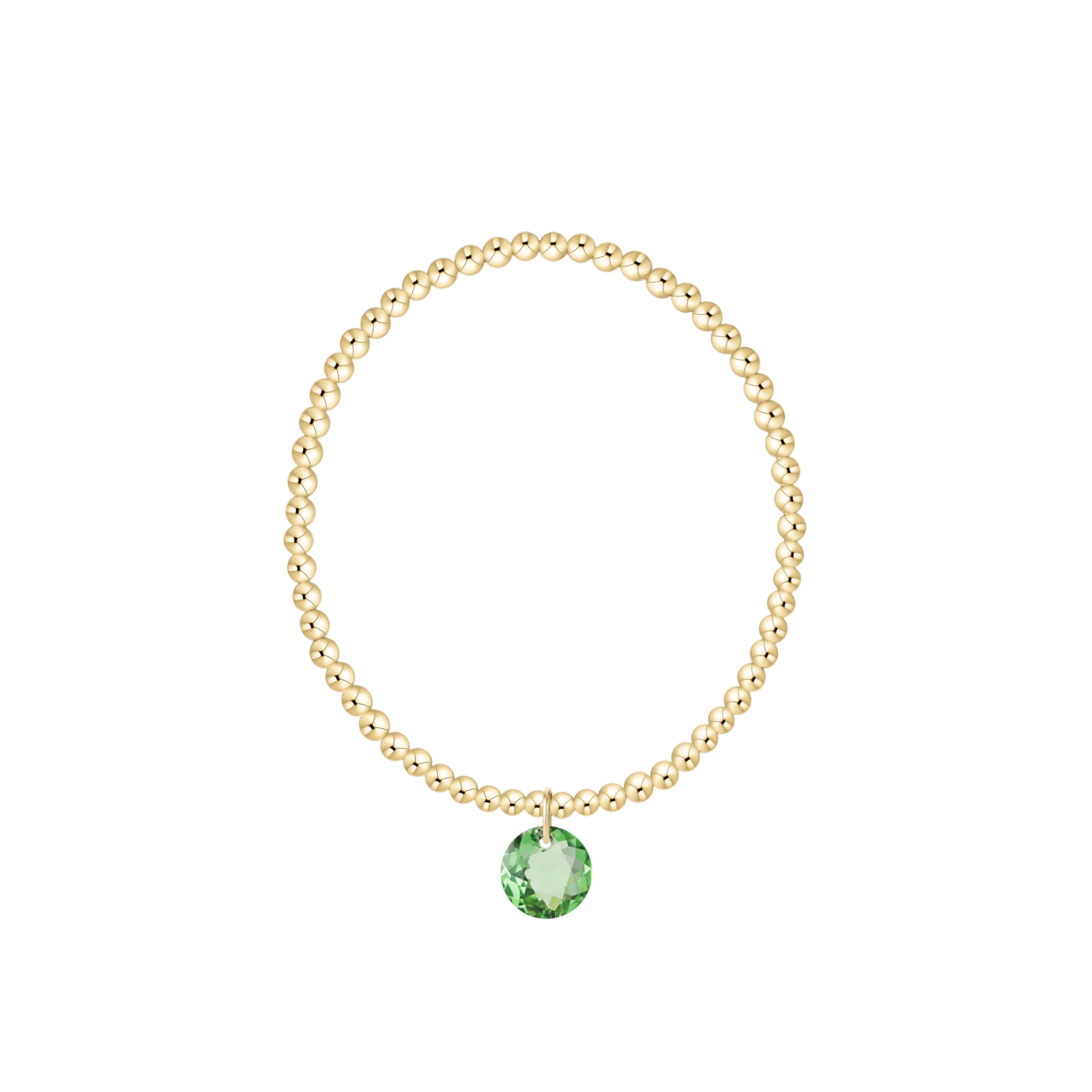 Classic Gold 3mm Bracelet - Reflection Charm - 08
